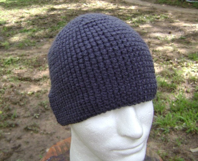 Crochet Hat Beanie Skullcap Men Women Teen Charcoal Gray