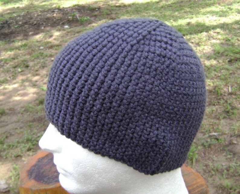 Crochet Hat Beanie Skullcap Men Women Teen Charcoal Gray