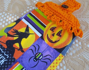 Crochet Top Halloween Hanging Dish Towel Holiday Fall Decoration Kitchen