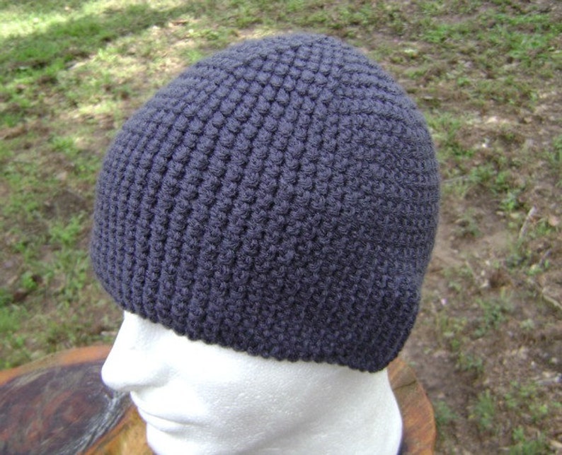 Crochet Hat Beanie Skullcap Men Women Teen Charcoal Gray