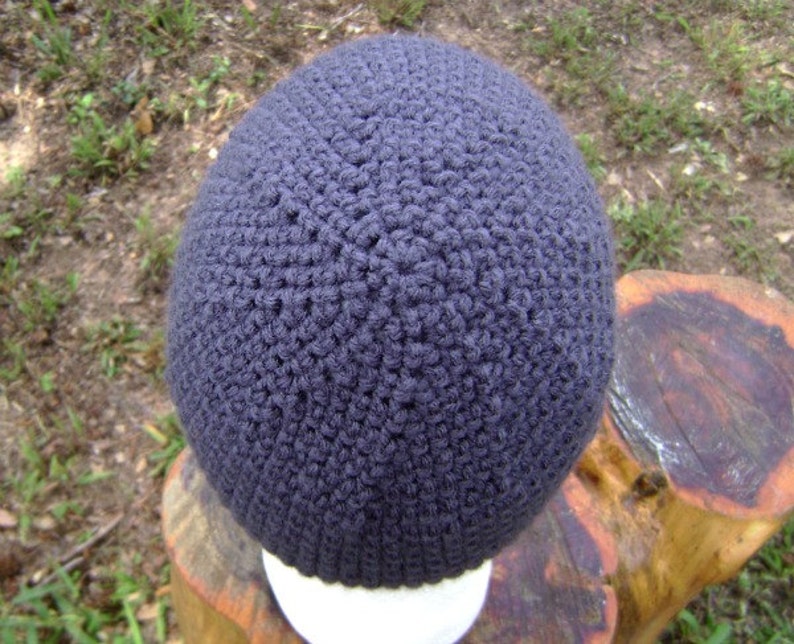 Crochet Hat Beanie Skullcap Men Women Teen Charcoal Gray