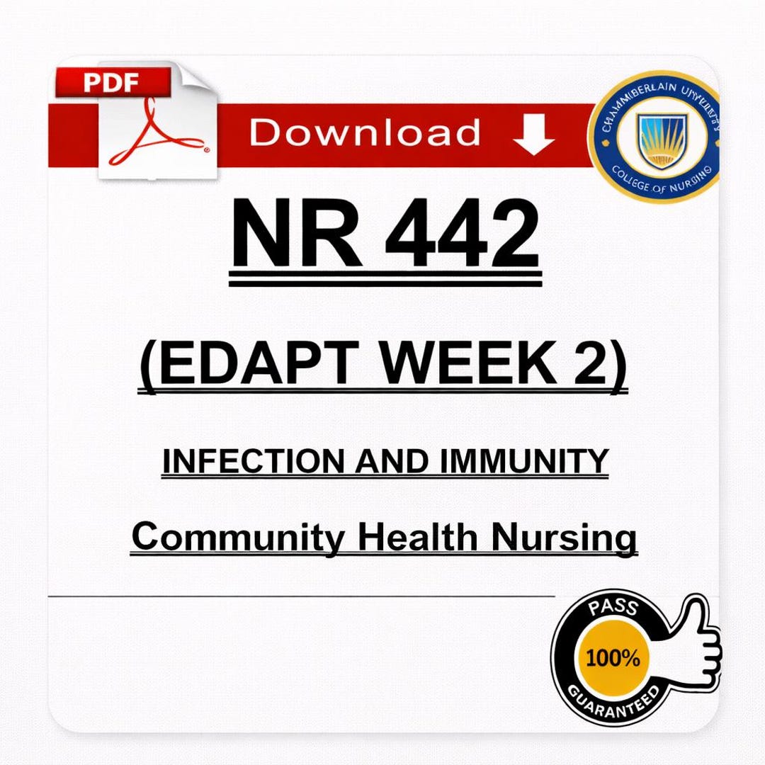 NR 442 Study Notes | Infection & Immunity (PDF Download) - Etsy