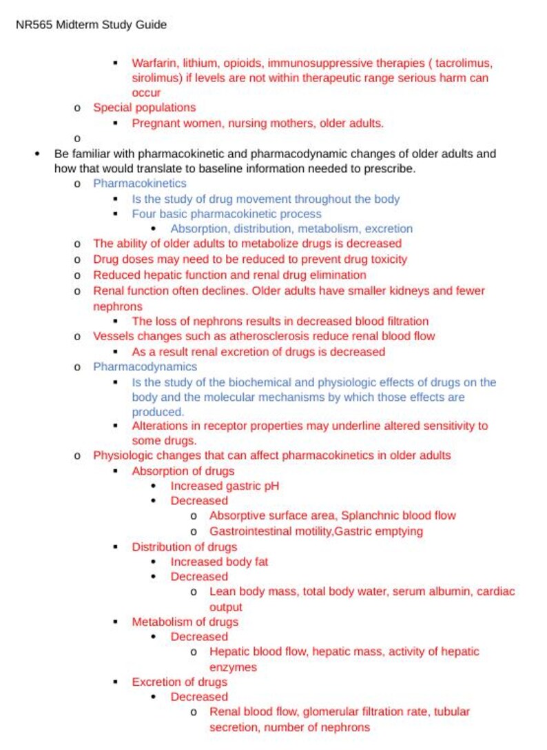 NR 565 Pharmacology Study Guide – Midterm & Final Exam (PDF Download ...