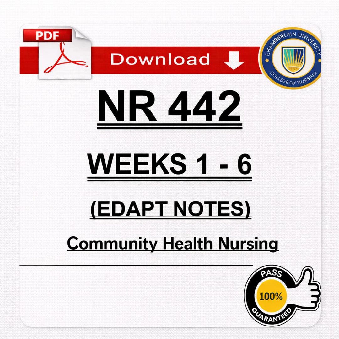 NR 442 EDAPT Notes – Community Health Nursing Study Guide (PDF Download ...