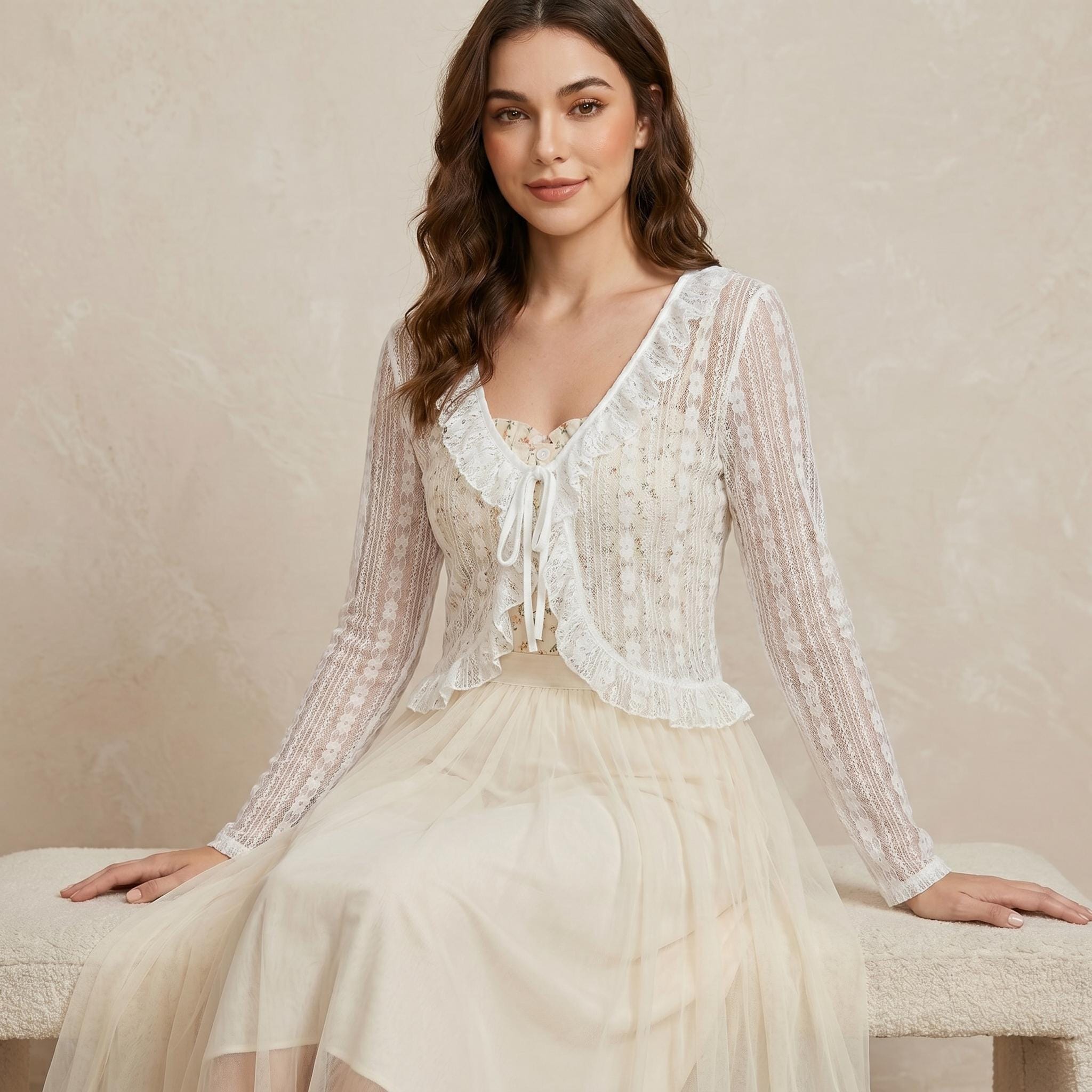 white lace cardigan for dress White Lace Cardigan