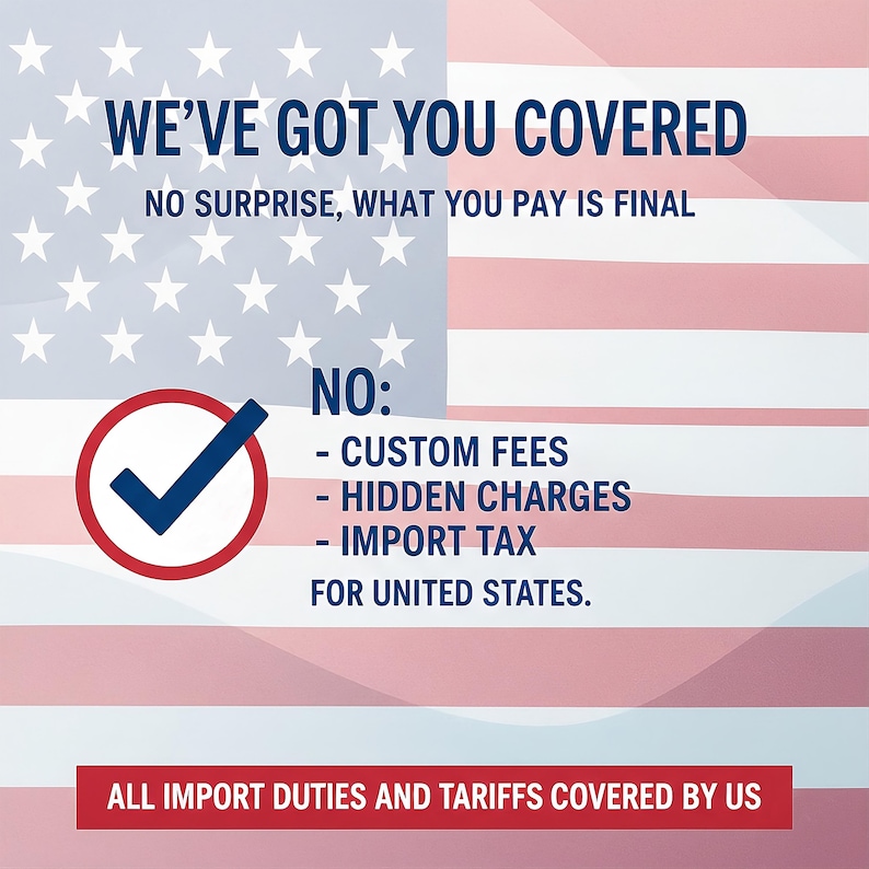 May include: Image with an American flag background and text that reads "WE'VE GOT YOU COVERED." Additional text states "NO SURPRISE, WHAT YOU PAY IS FINAL." A checkmark graphic is present, along with a list of fees.