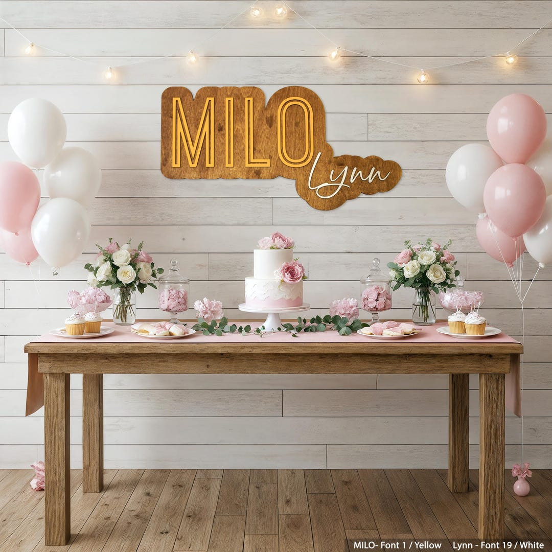 Custom Baby Name Sign, Personalized Wooden Nursery Decor, Laser Cut ...