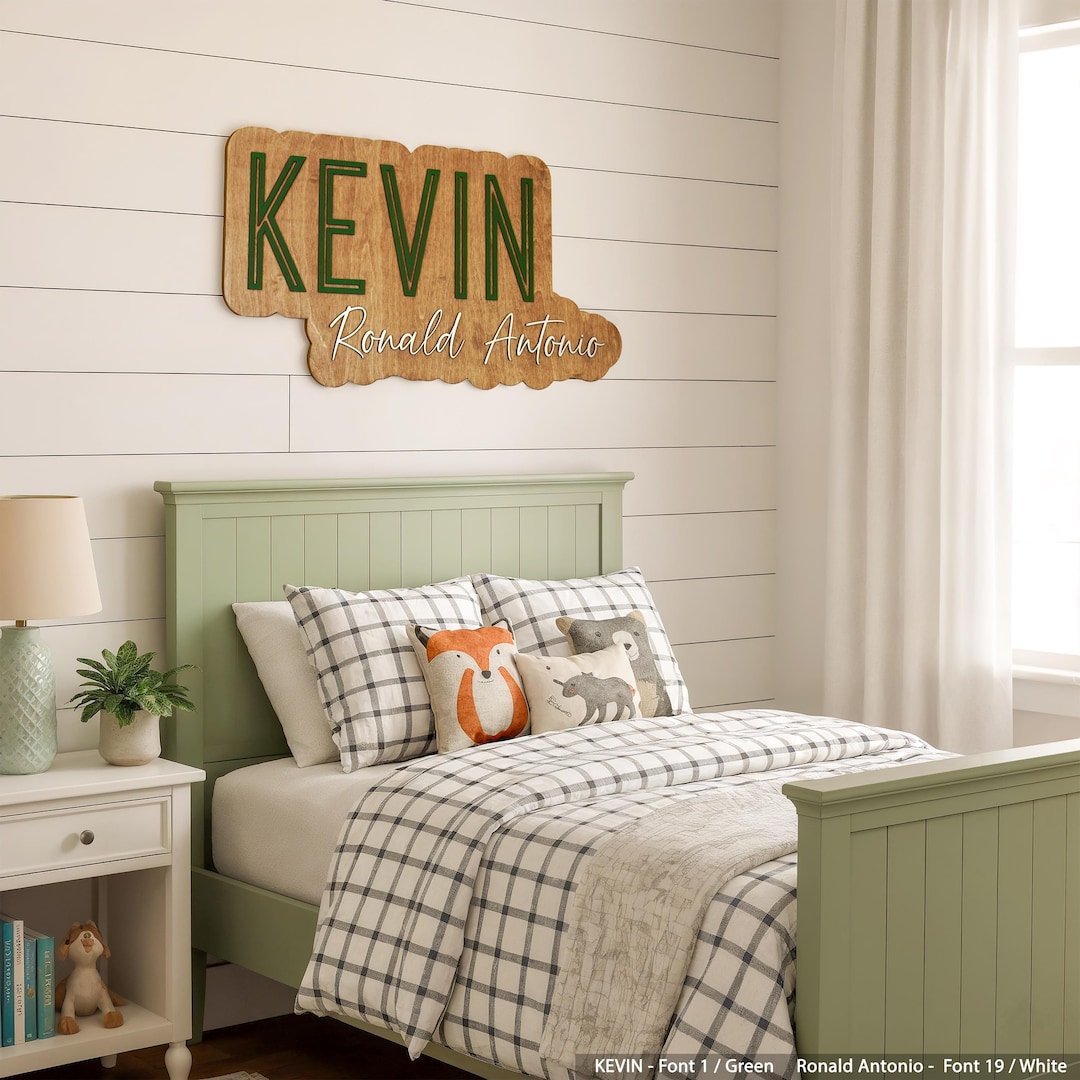 Custom Wood Name Sign for Nursery Wall Decor, Personalized Baby Name ...