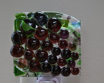 Bunch of Grapes Fused Glass Night Light