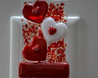 Hearts Fused Glass Night Light