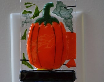 Orange Pumpkin Glass Night Light