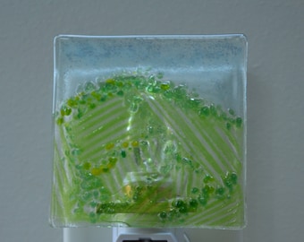 Hills and Valleys Fused Glass Night Light with Switch