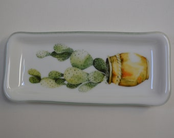 Succulent Fused Glass Dish