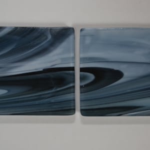 Black and White Fused Glass Coaster Set