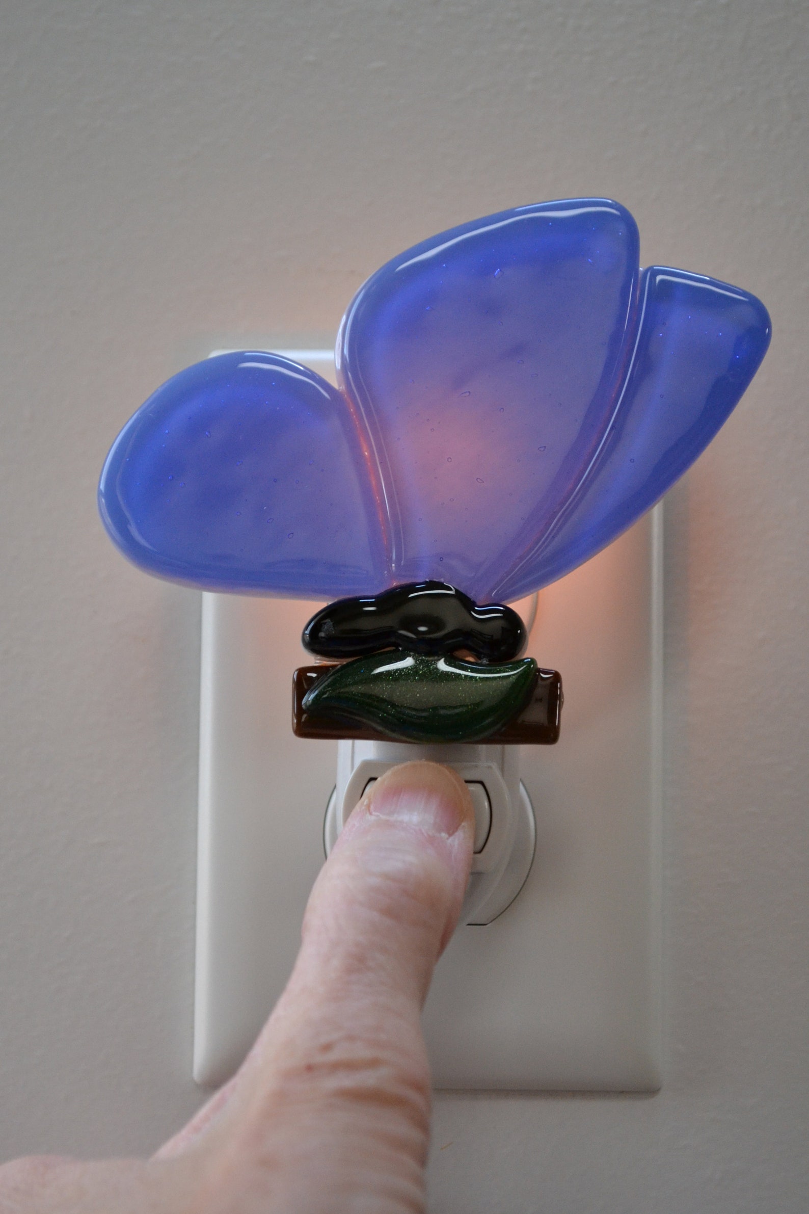 Blue Butterfly Fused Glass Night Light With Sensor Etsy Blue Butterfly Fused Glass Night Light With Sensor Etsy