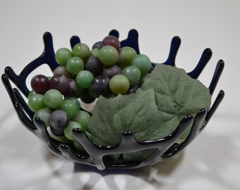 Purple Fused Glass Coral Bowl