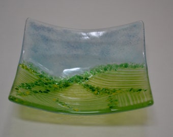 Hills and Valleys Fused Glass Dish