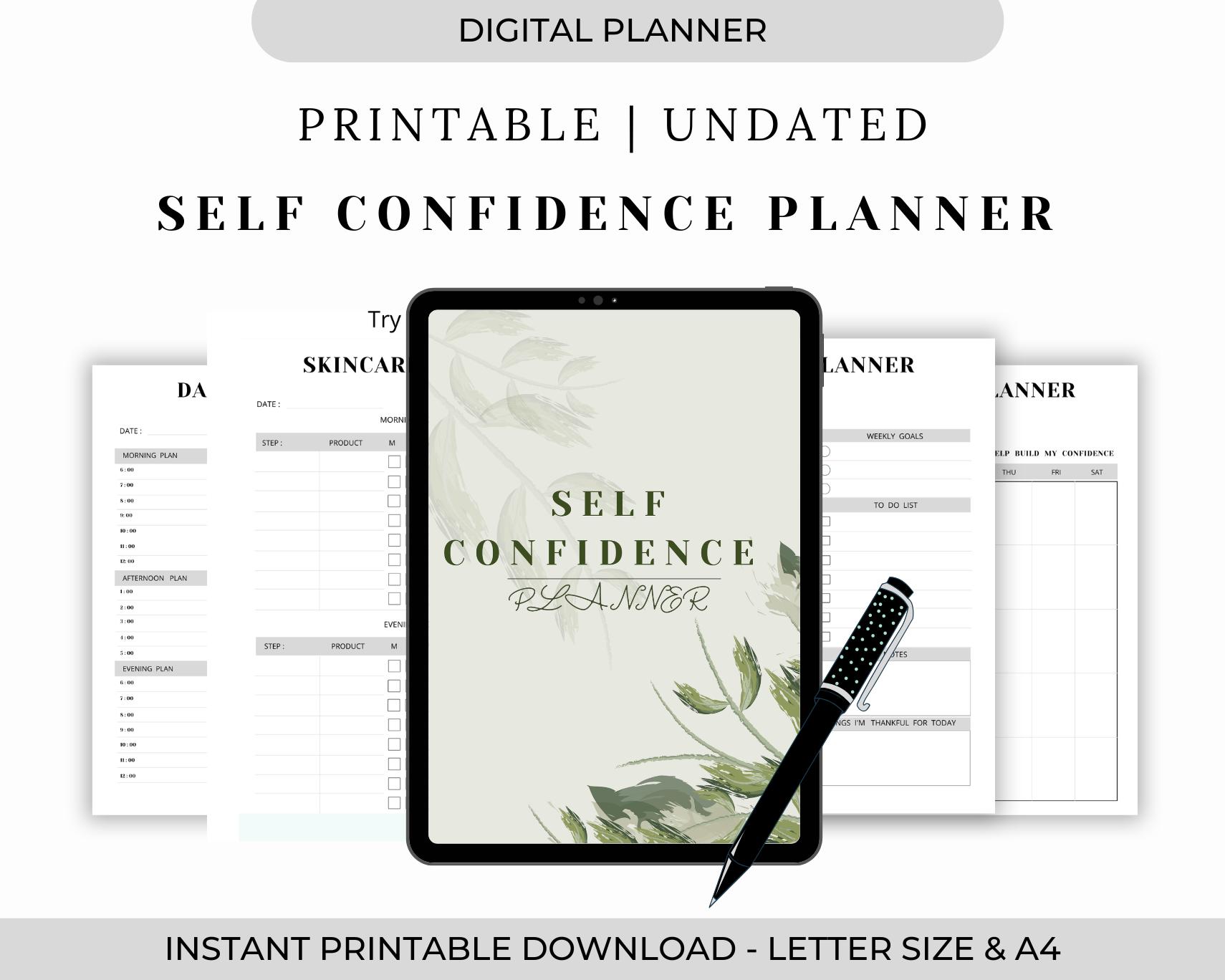 Self Confidence Planner Printable, Self Esteem & Personal Growth ...
