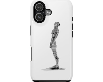 Minimal Statue Phone Case | Black White Art Cover | MagSafe Compatible Protection