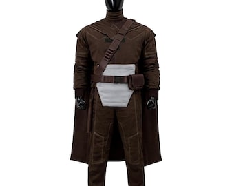 Mandalorian Din Djarin Flight Suit Costume with Holster Belt | Star Wars Bounty Hunter Armor Outfit Space Hunter cosplay