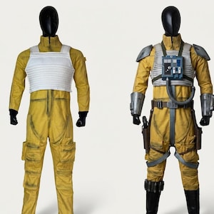 Traje de piloto Xwing completo con color amarillo inspirado en Luke Skywalker