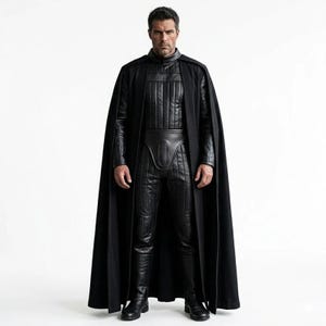 Darth Vader Cosplay Costume Quilted Armor Undersuit Flight Suit Cape and Robe - Star Wars Men's Sith Suit for Halloween & Comic con
