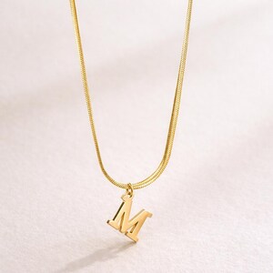 Everyday Jewelry, Gold Initial Necklace A-Z, Minimalist Letter Necklace, Simple Alphabet Pendant Gift