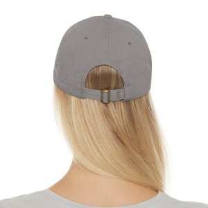 Leather Patch Dad Hat | Rectangular Embossed Patch Dad Hat image 6