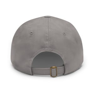 Leather Patch Dad Hat | Rectangular Embossed Patch Dad Hat image 3