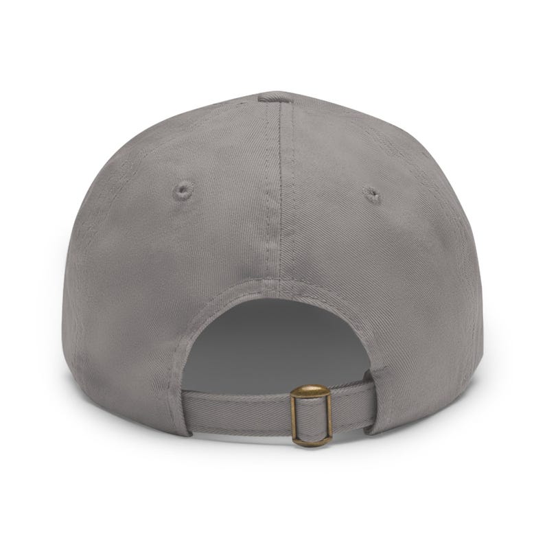 Leather Patch Dad Hat | Rectangular Embossed Patch Dad Hat image 3