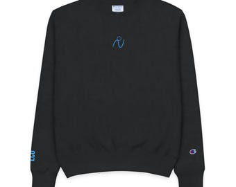 -shirt ras du cou perlé bleu lettre N | Initiale brodée