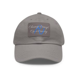 Leather Patch Dad Hat | Rectangular Embossed Patch Dad Hat image 8