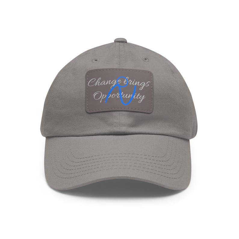 Leather Patch Dad Hat | Rectangular Embossed Patch Dad Hat image 8