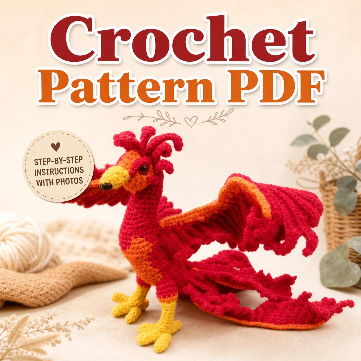 Magical Fire Phoenix Wizard Crochet Pattern