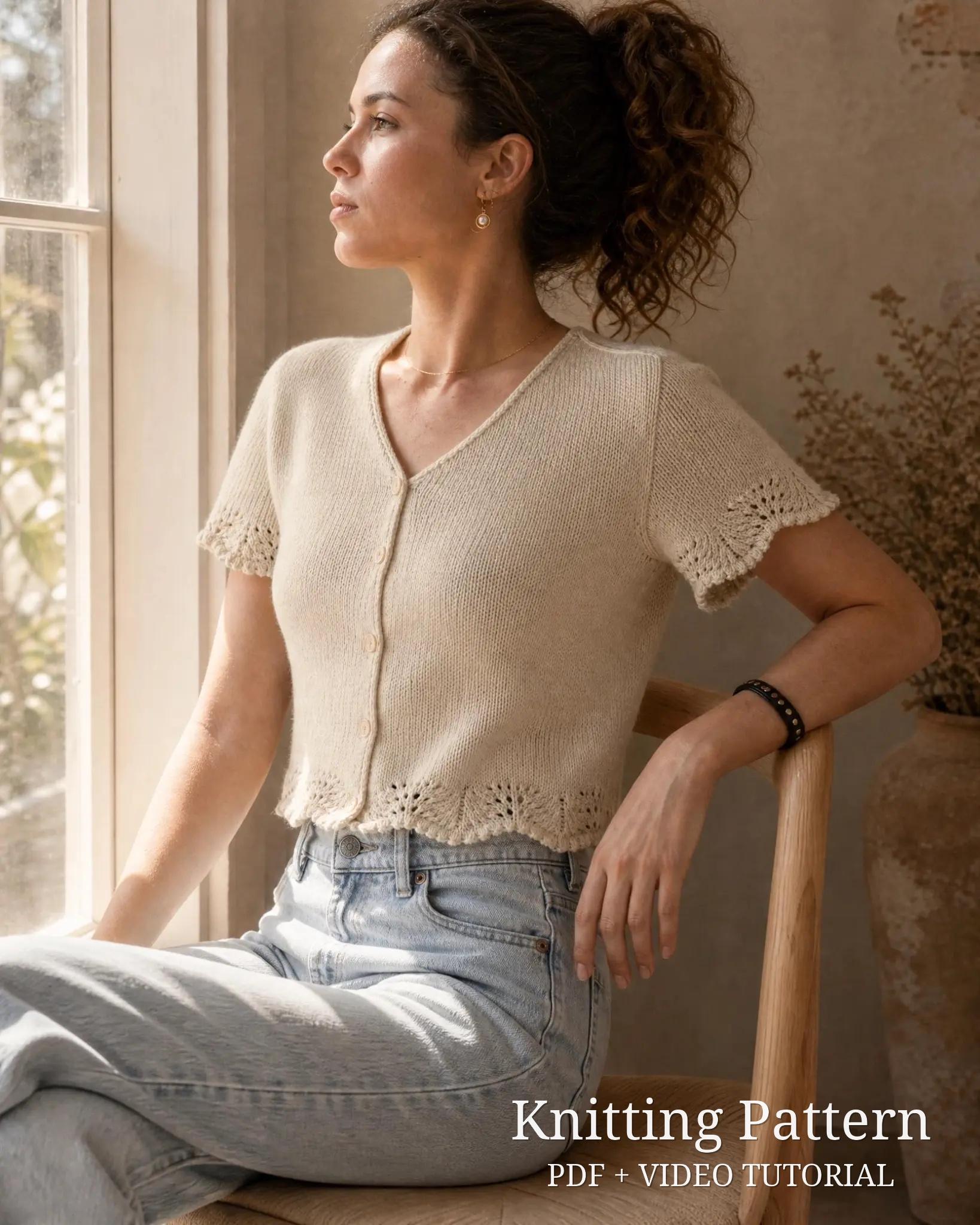 Short Sleeve Cardigan Cotton Lace - Etsy