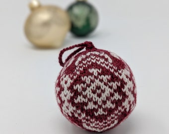 Handknit Fairisle Wool Christmas Ornament