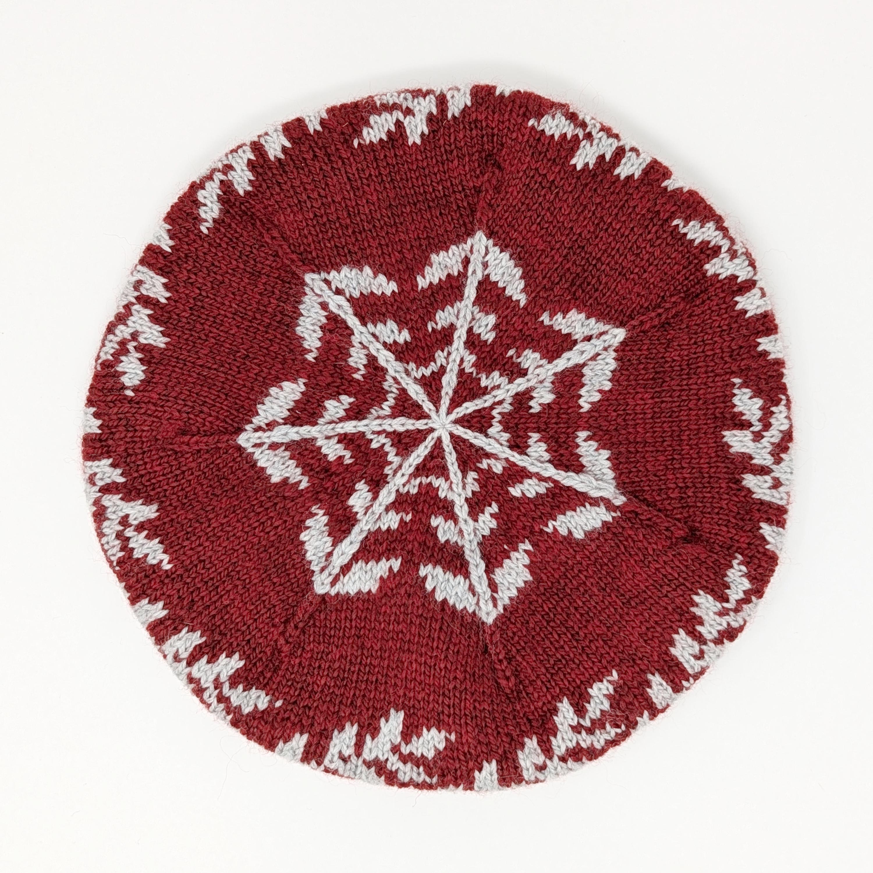 Fairisle Handknit Warm Wool Beret Tam - Etsy display picture 1