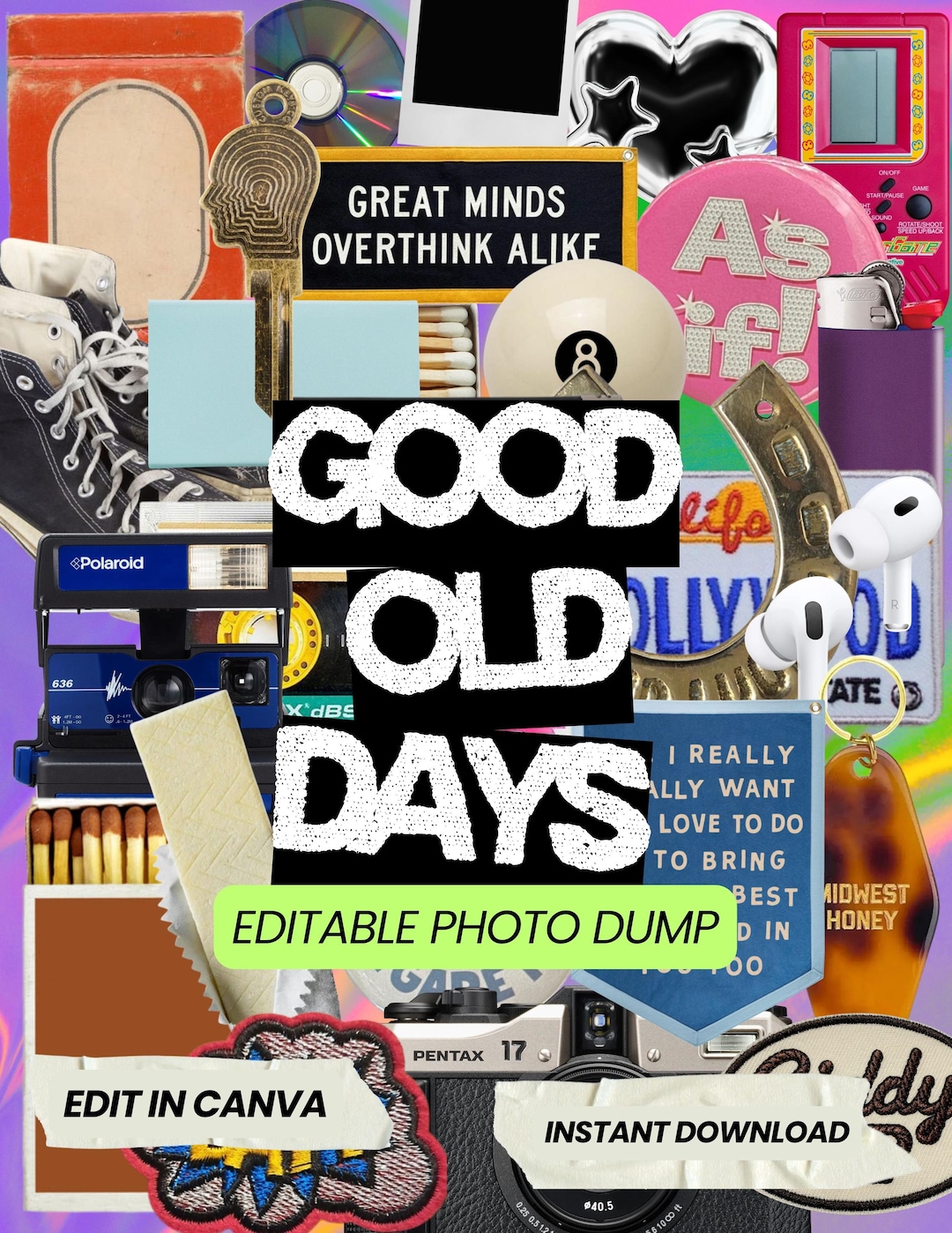 Editable Photo Collage Template (instant Download) - Etsy