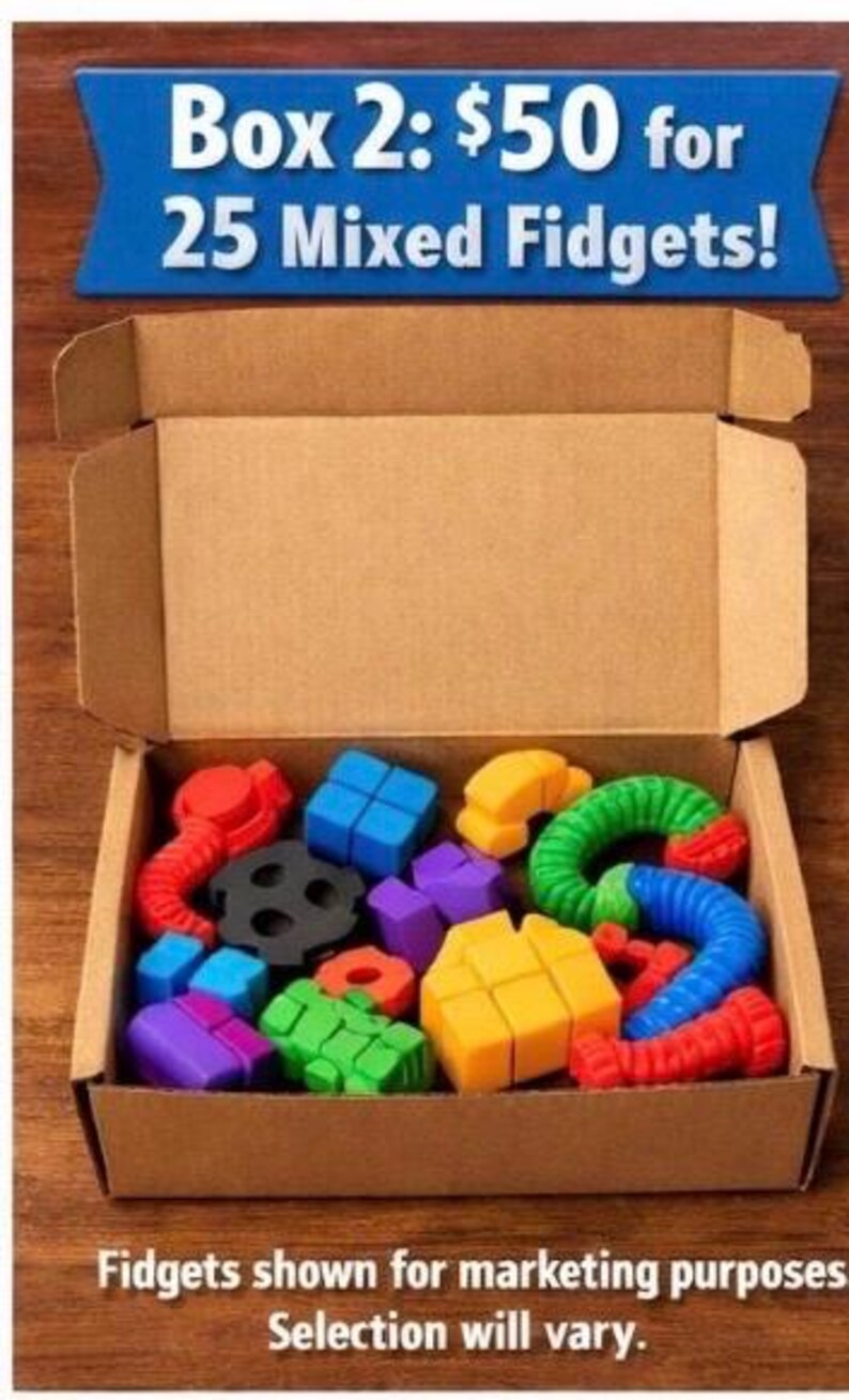 3D Printed Sensory Fidget Toys Mystery Bundle | Assorted Motion Mix (55 ...