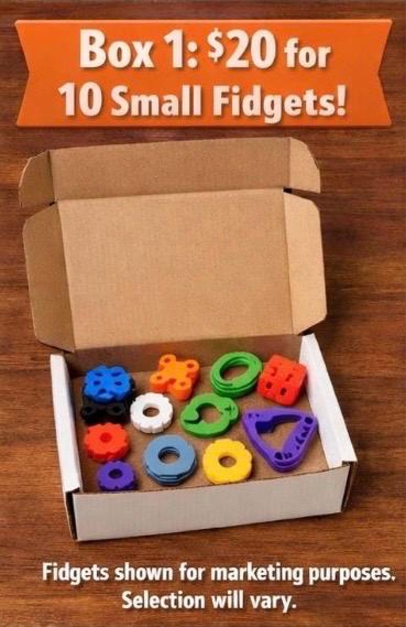 3D Printed Sensory Fidget Toys Mystery Bundle | Assorted Motion Mix (55 ...