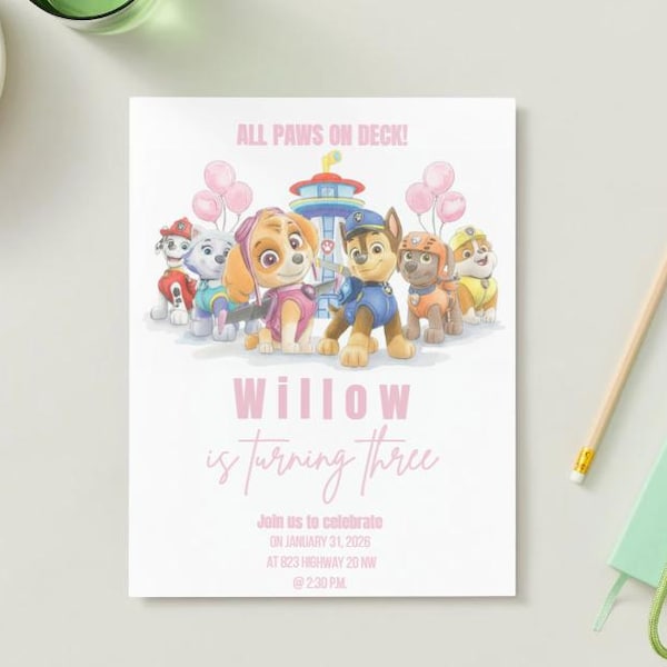 Paw Patrol Birthday Invitation