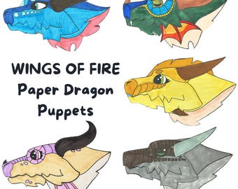 NEW UPDATES Wings of Fire - Medium Handmade Paper Dragon Puppets