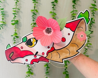 Burattino drago di carta resistente, economico, per lavori artistici e artigianali - Burattino medio Blossom