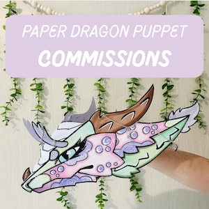 TEMPORARY CLOSED - New HQ Paper Dragon Puppet Cardstock Commissions // Read Description