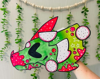 Marioneta de dragón de papel hecha a mano con forma de fruta del dragón, barata y duradera.