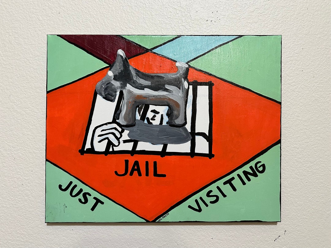 PRICE REDUCED, in Jail-just Visiting, Monopoly Board Inspired Original ...