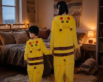 Sudadera con capucha de franela de Pikachu para cosplay
