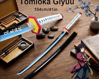 Giyu Tomioka Katana - Espada de madera de 104 cm / Réplica de cosplay de anime