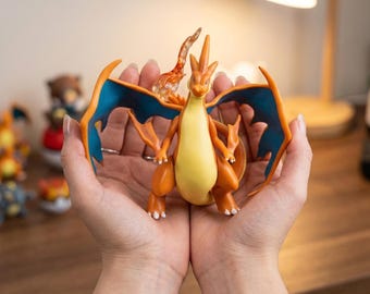 Mega Charizard Y-figur – 10,5 cm Pokémon-samlarstaty