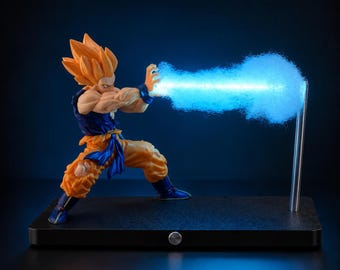 Lámpara de noche Dragon Ball Son Goku Kamehameha, lámpara de escritorio de anime USB-C